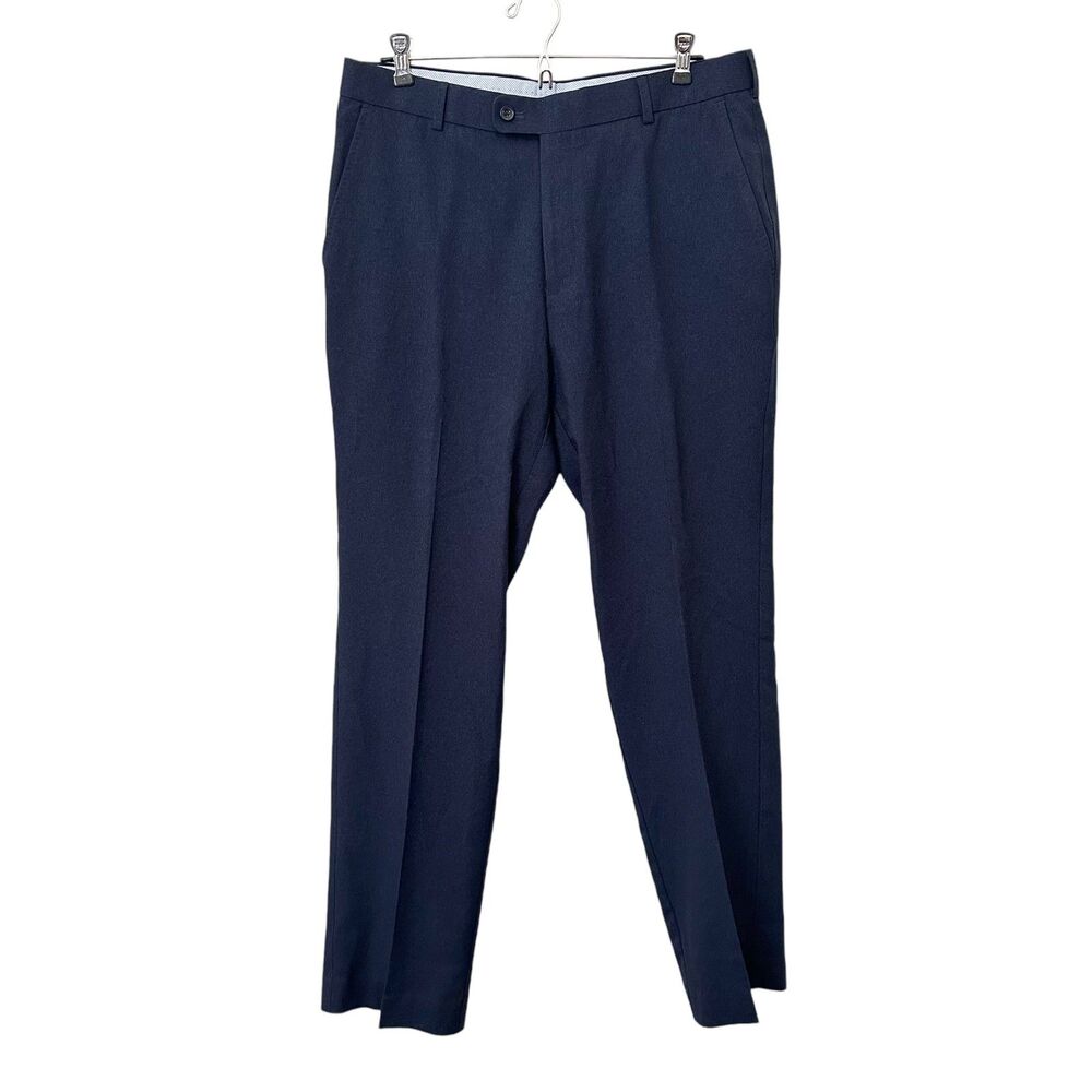 PETER MILLAR Navy Pleated Trouser Sz 34/32‎